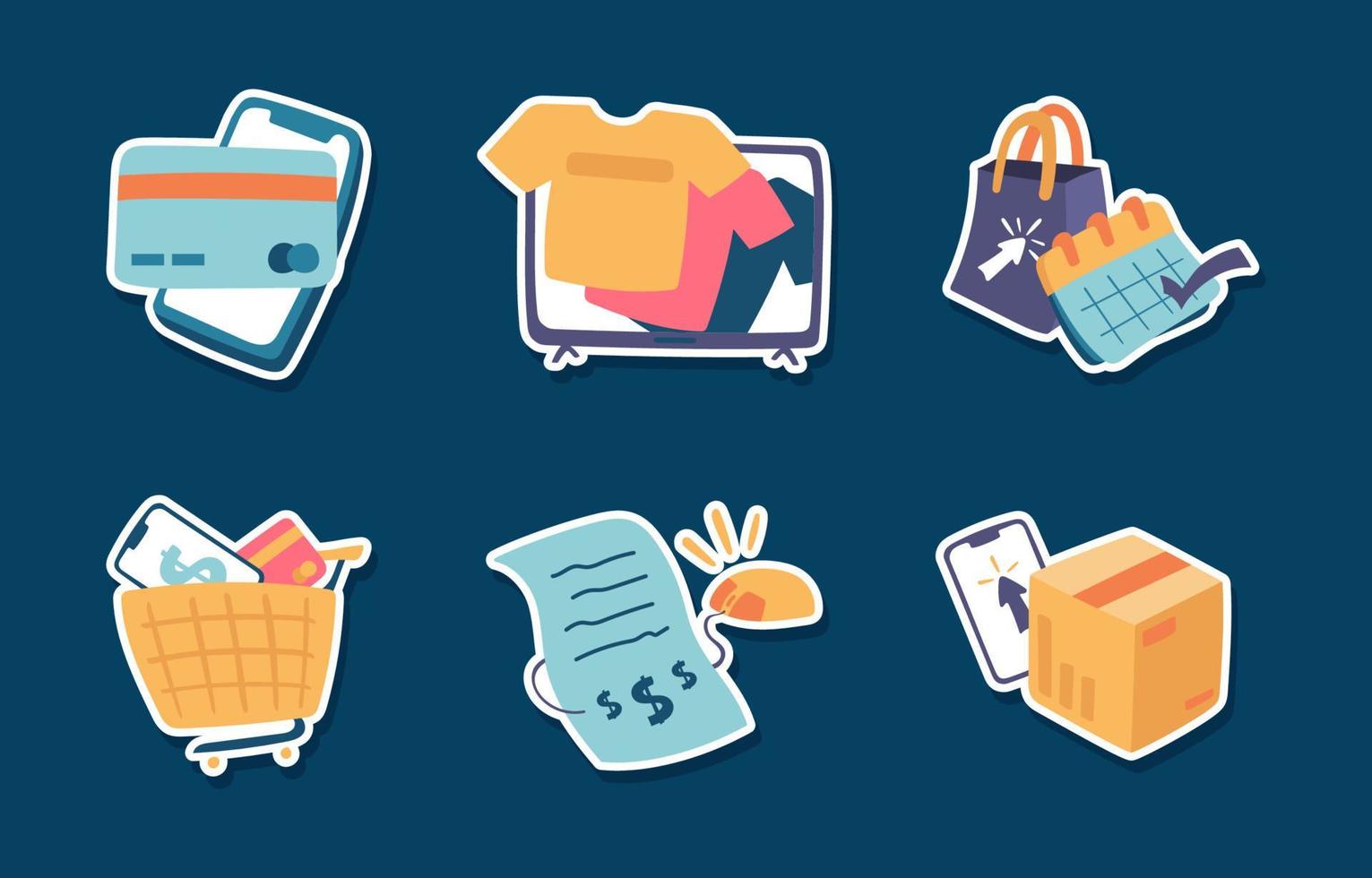 Sticker Element of Online Shoping vector