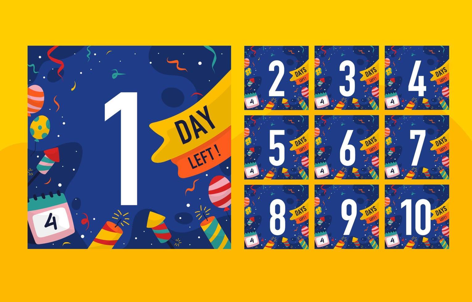 Social Media Package New Year Countdown vector