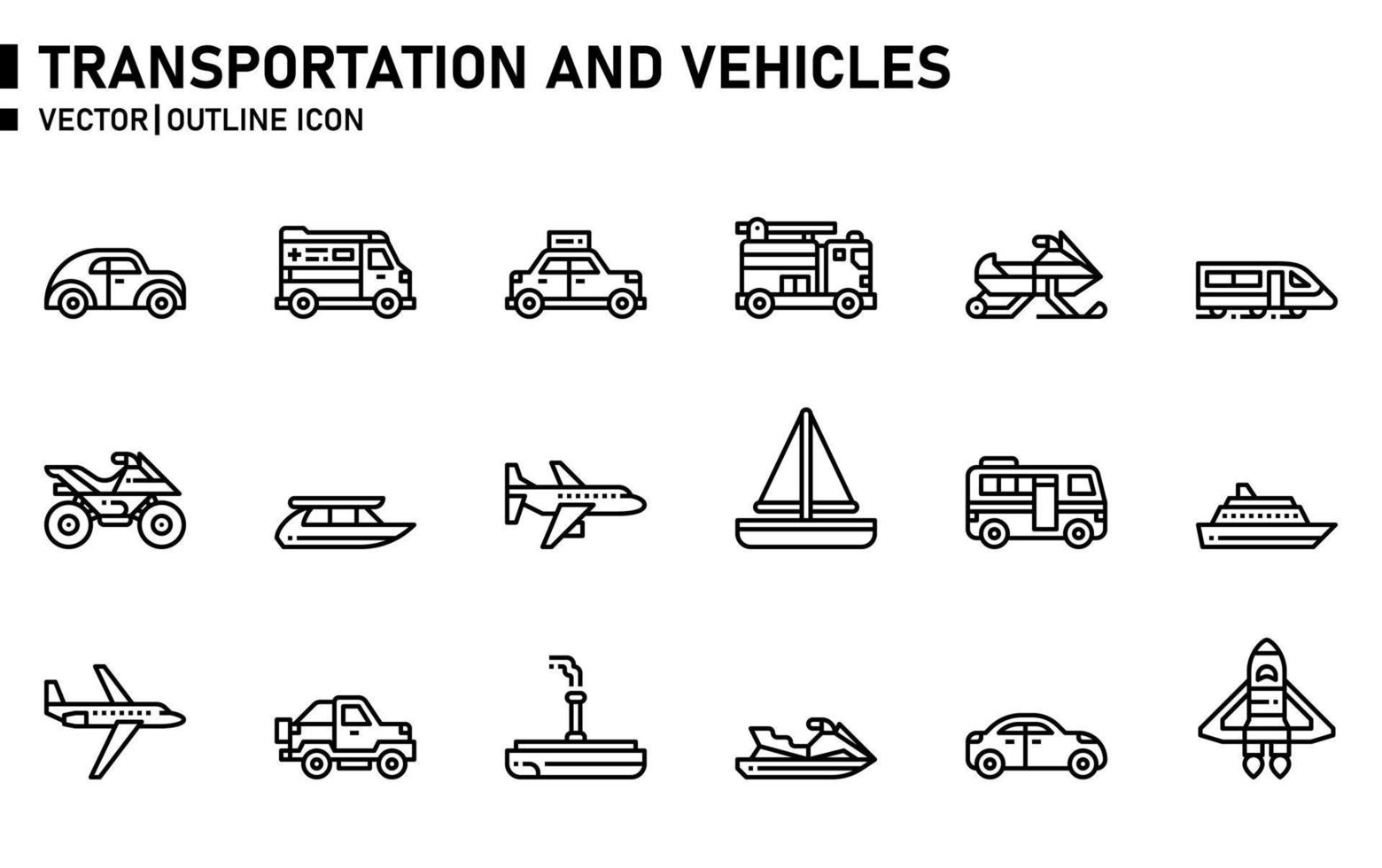 icono de transporte y vehiculos vector