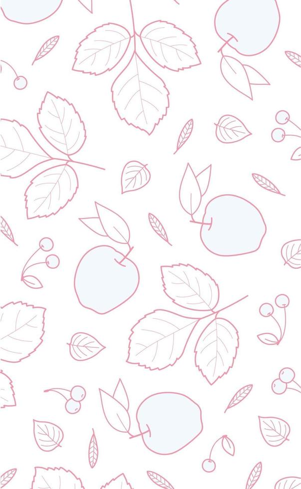 White background with many autumn foliage - Vector