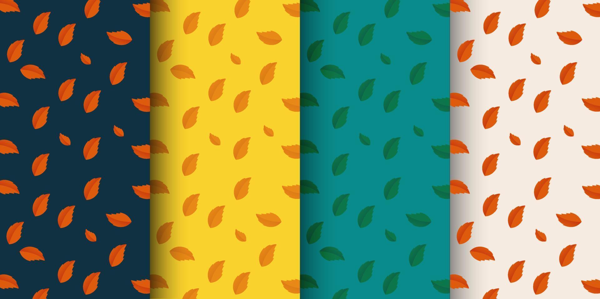 leaf pattern with different background combination vector