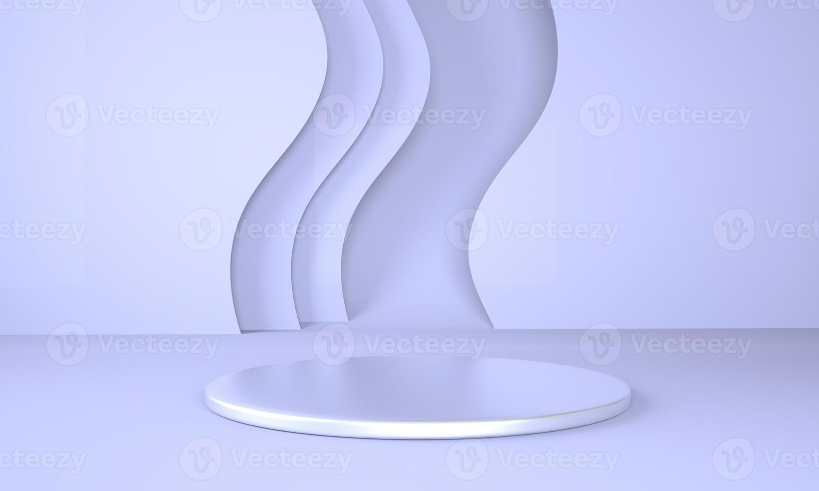 Podium use for product presentation. Abstract wave background. 3d rendering - illustration. photo