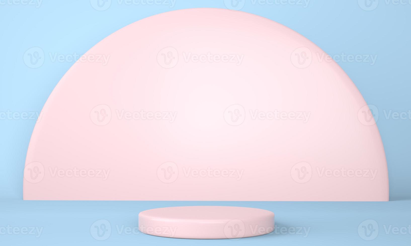 Product podium on pastel background 3d. Abstract minimal geometry concept. Studio stand platform theme. Exhibition and business marketing presentation stage. photo