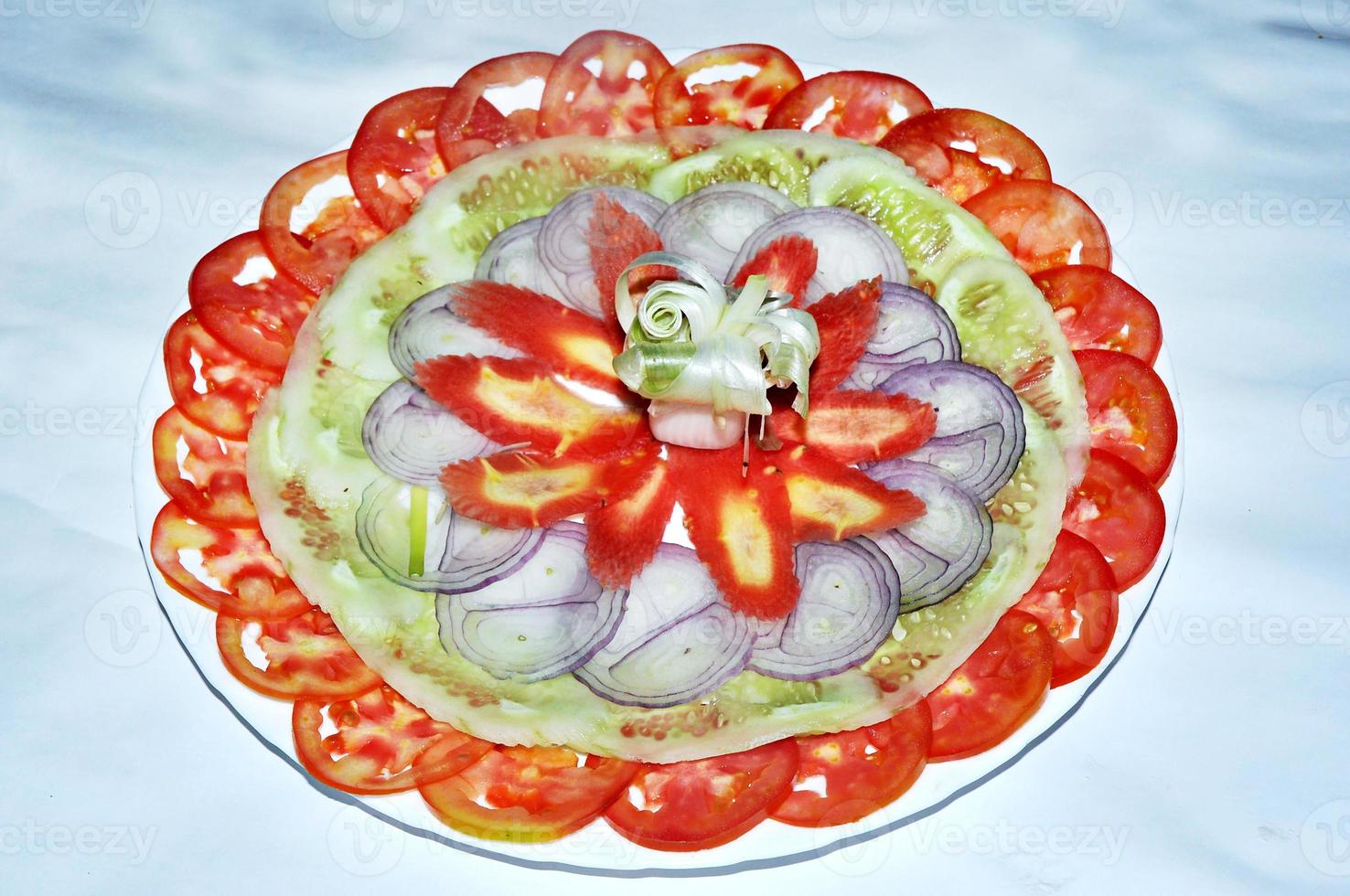 Vegetable salad in plate photo