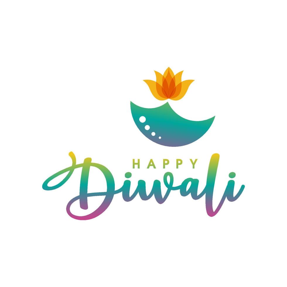 Ilustración de diseño de icono de vector de feliz diwali