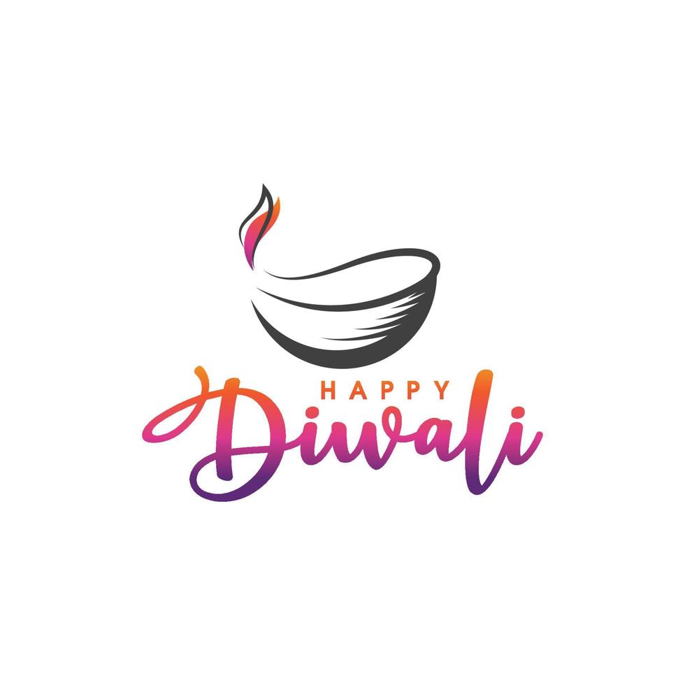 Ilustración de diseño de icono de vector de feliz diwali