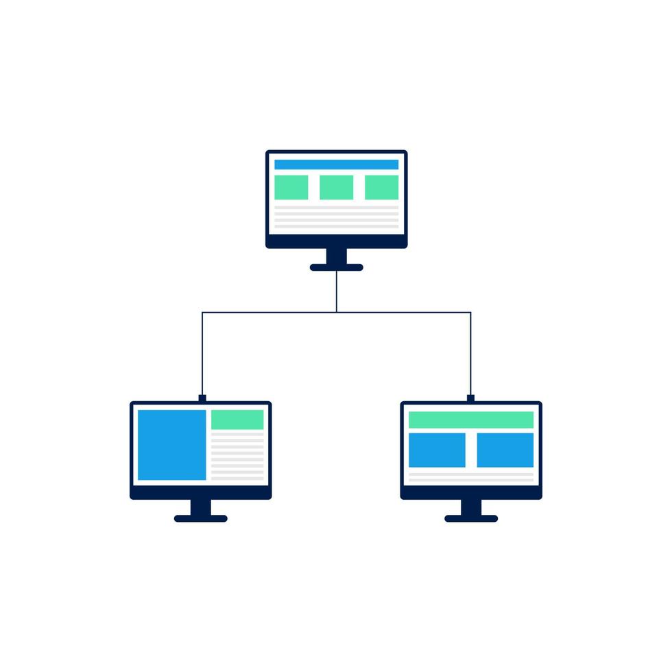 Ilustración de diseño de icono de vector de red informática