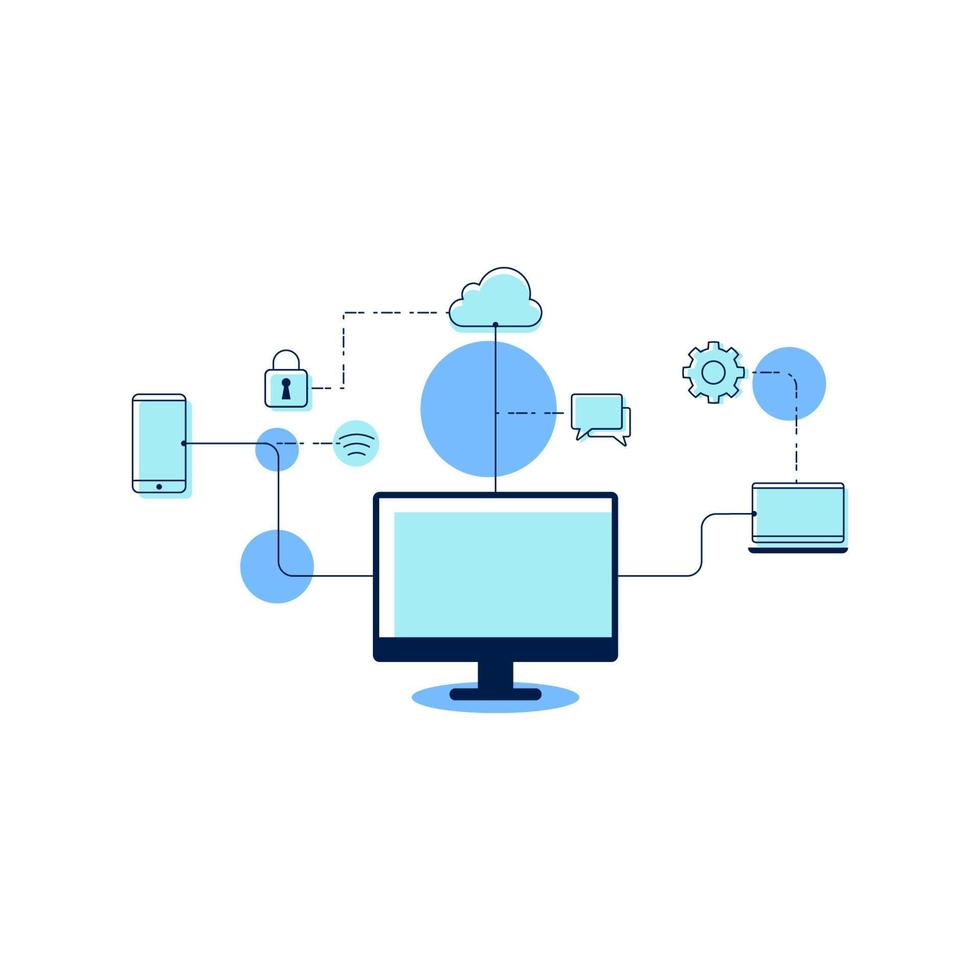 Computing network Vector icon design illustration