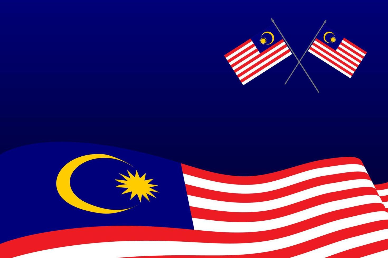 Ilustración de diseño de icono de vector de bandera de Malasia