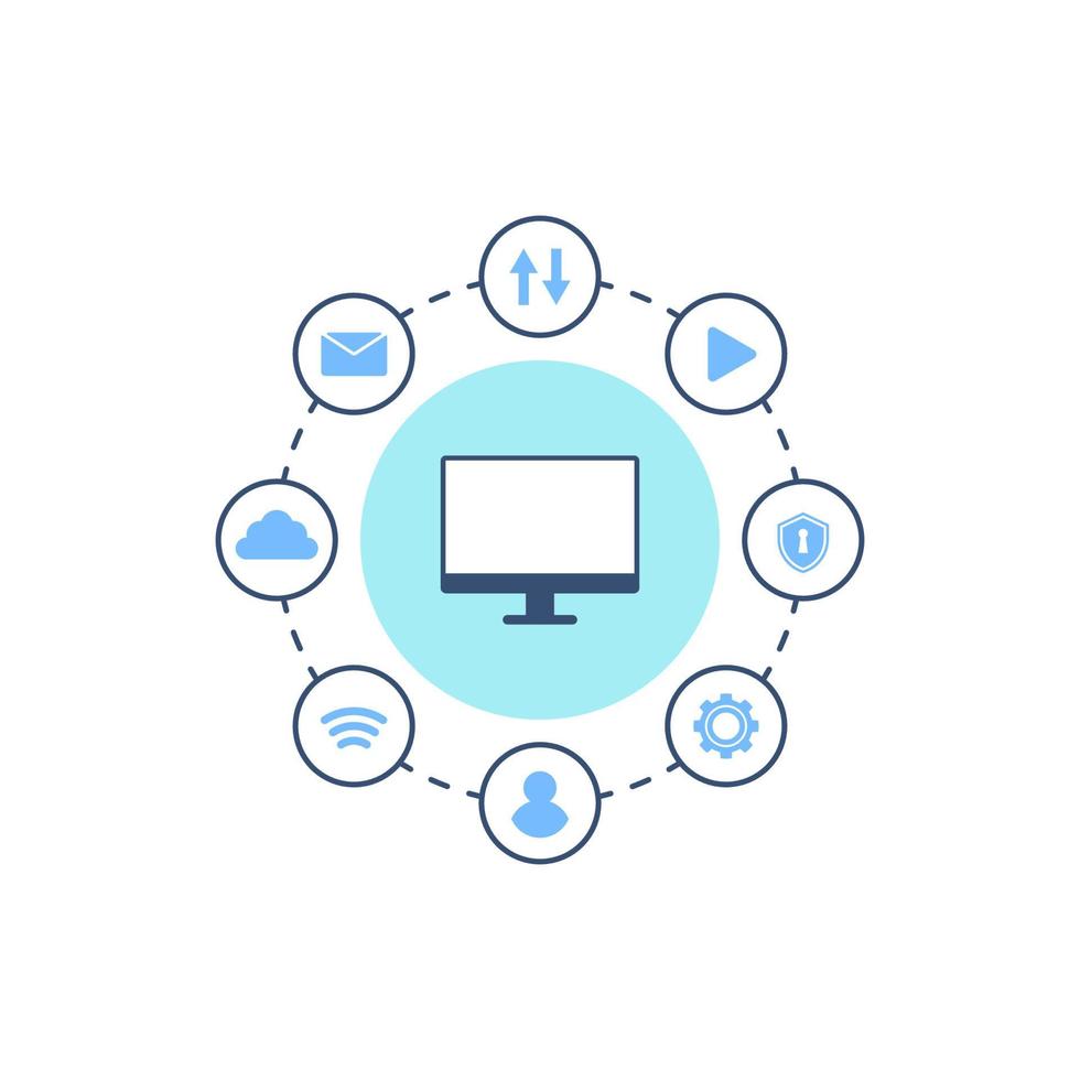 Computing network Vector icon design illustration