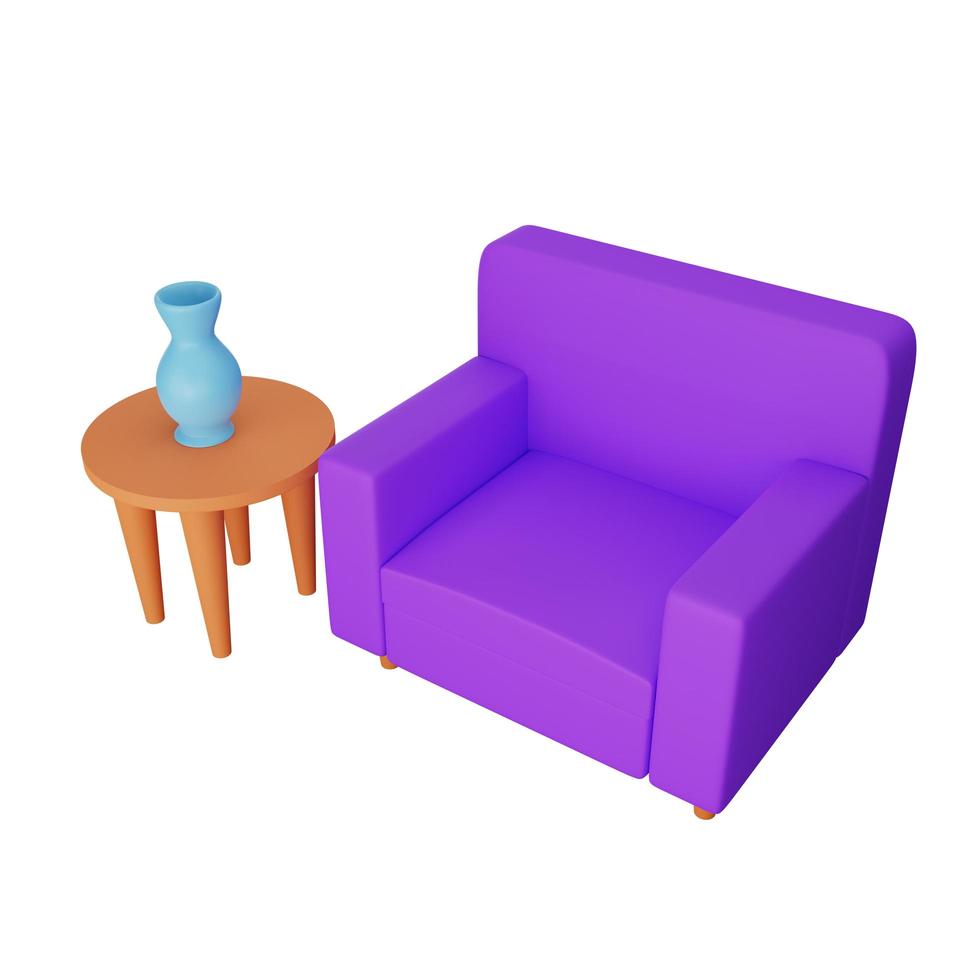 3d rendering of furniture indoor photo