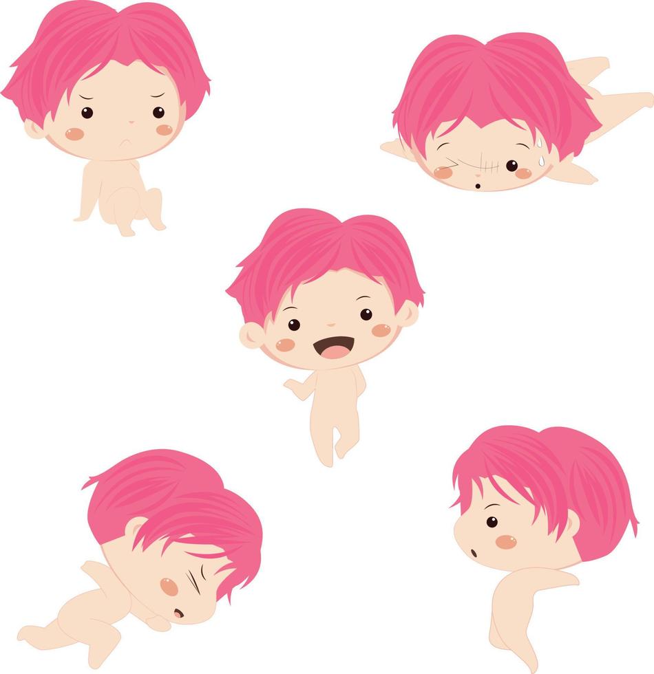 children pose collection vector