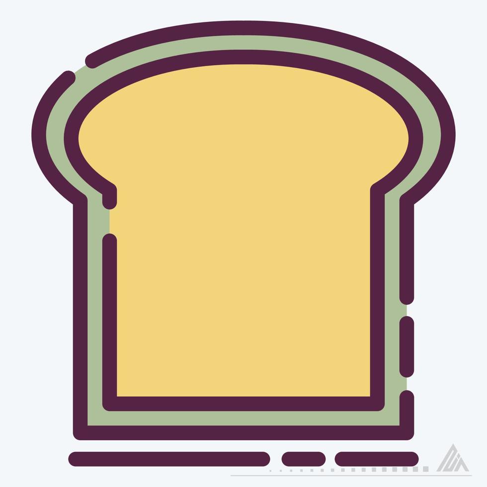 vector icono de tostadas - estilo de corte de línea