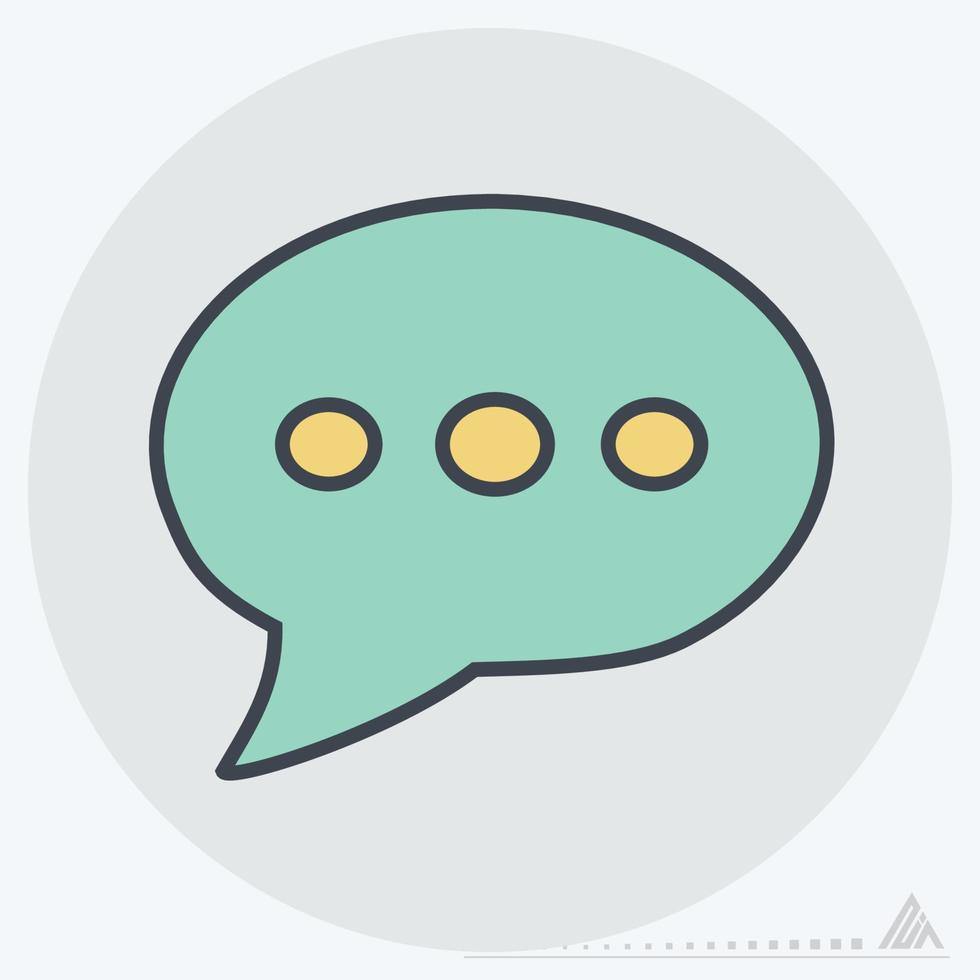 Icon Vector of Message Bubble with dots - Lineal Color Style