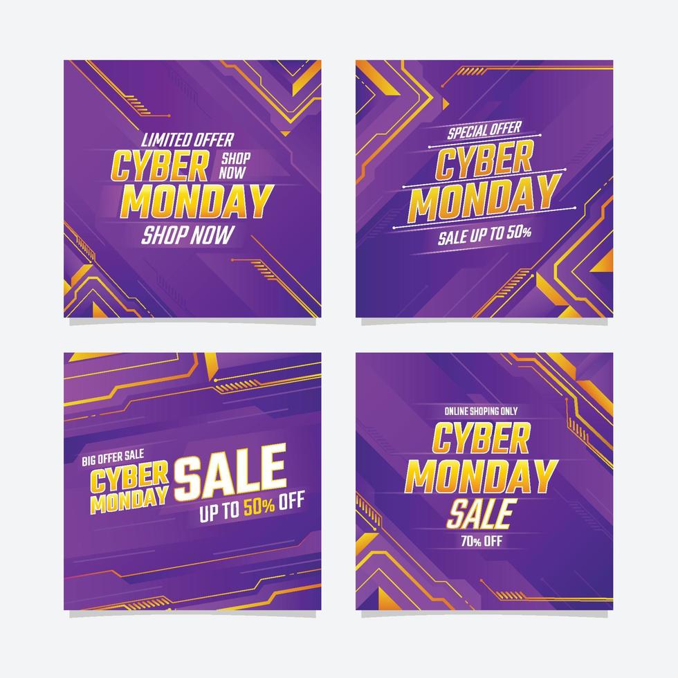 Cyber Monday Big Sale Social Media Post vector