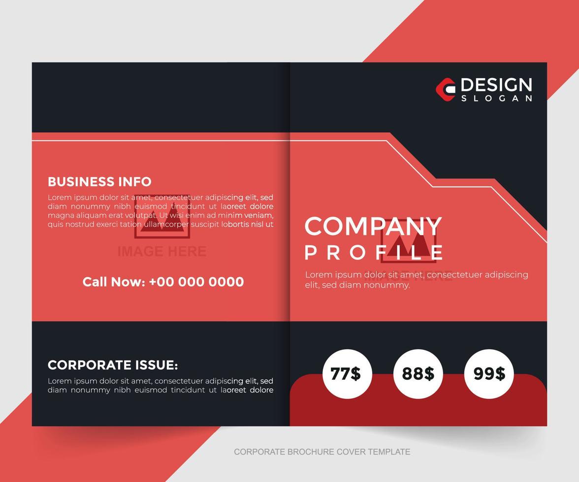 Brochure cover template design company profile cover vector