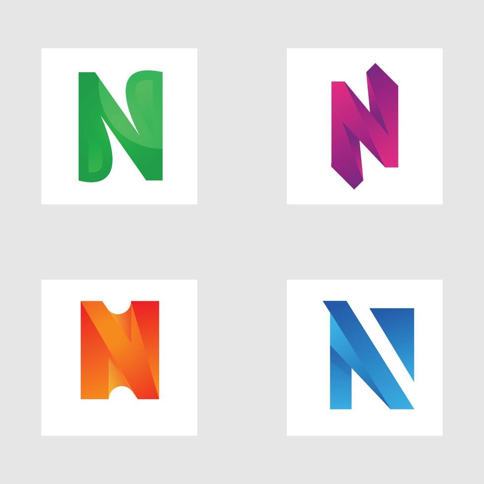 plantilla de diseño de logotipo de letra n vector