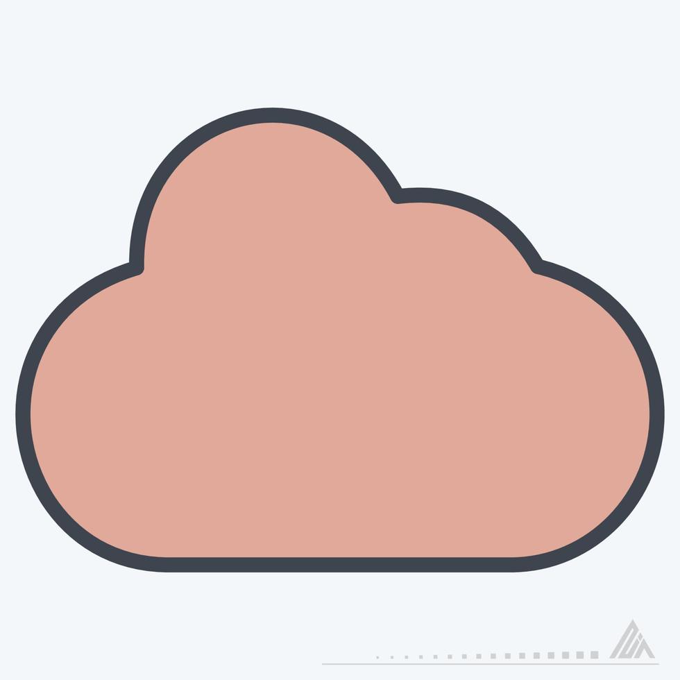 Icon Vector of Cloud - Line Cut Style