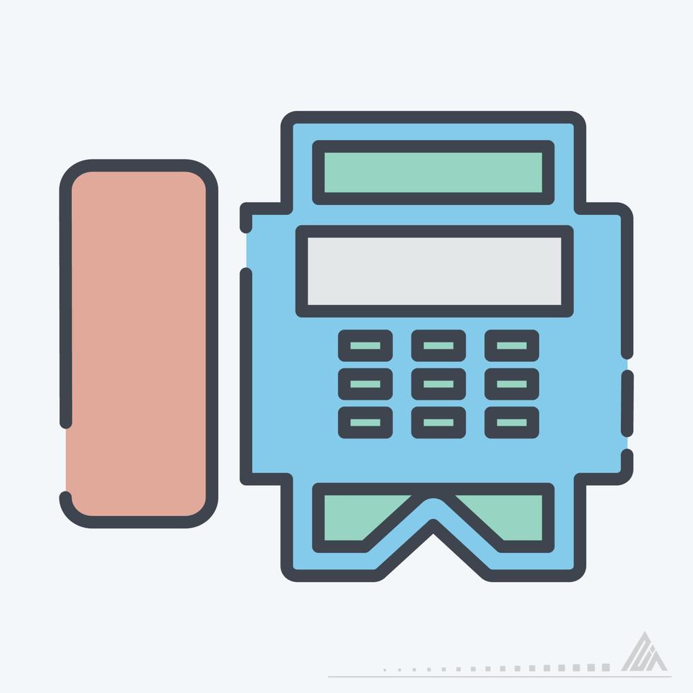 Gráfico vectorial de la máquina de fax - estilo de corte de línea vector