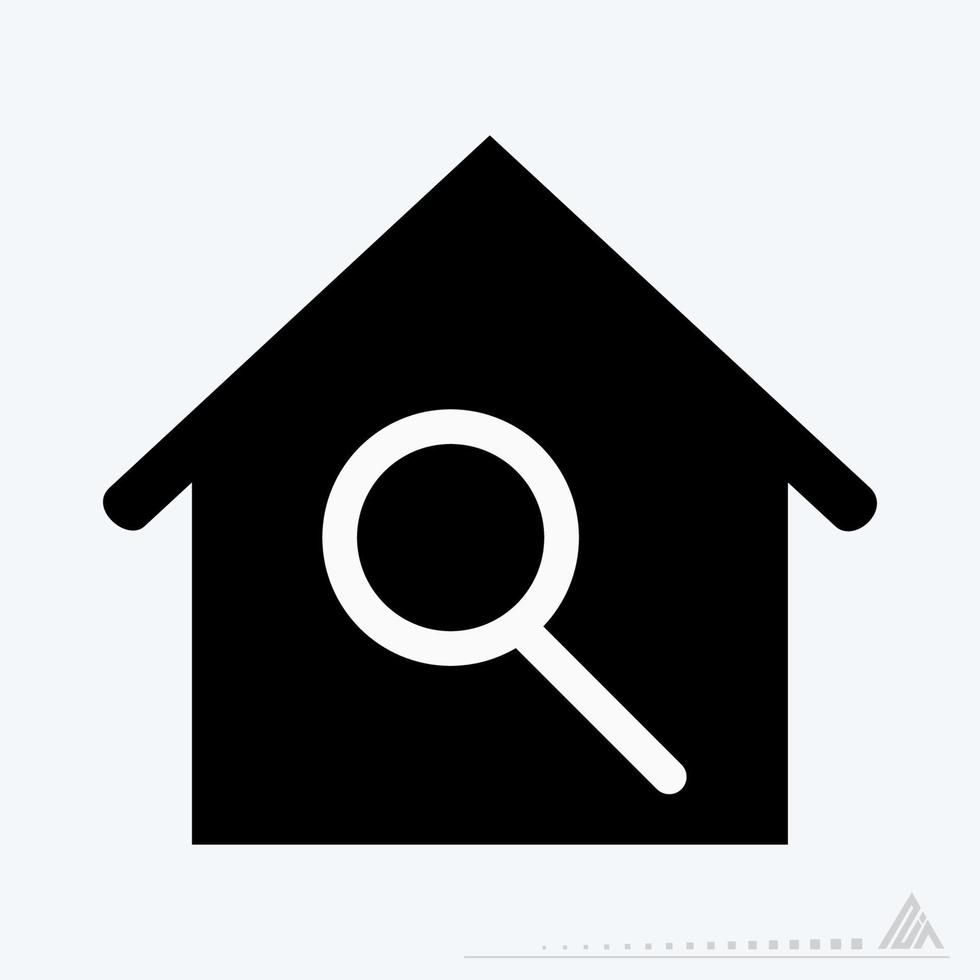 Vector Graphic of House Search - Black Style