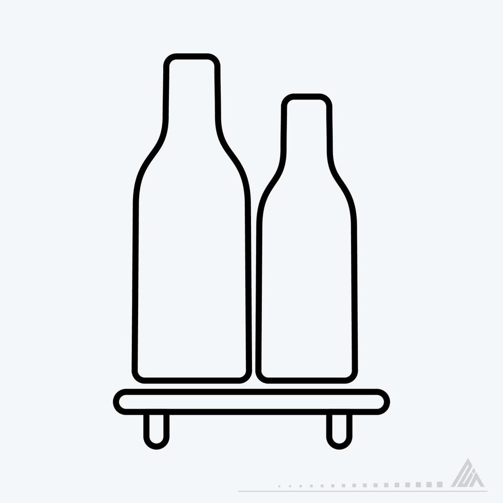 gráfico vectorial de estante de botellas - estilo de línea vector
