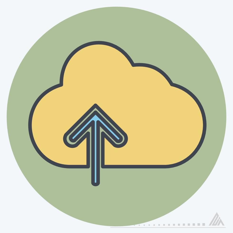 Icon Vector of Cloud with upward arrow - Lineal Color Style