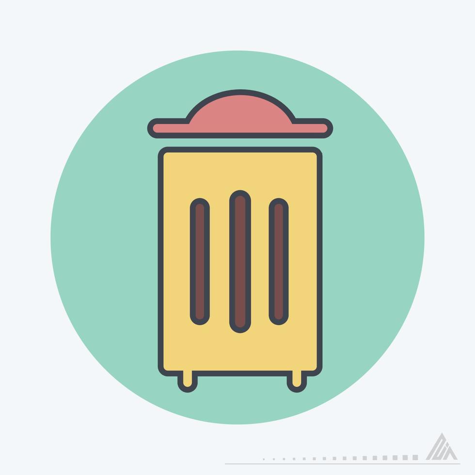 Vector Graphic of Rubbish Bin - Color Mate Style