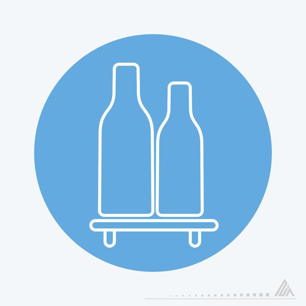 Vector Graphic of Bottles Shelf - Blue Monochrome Style
