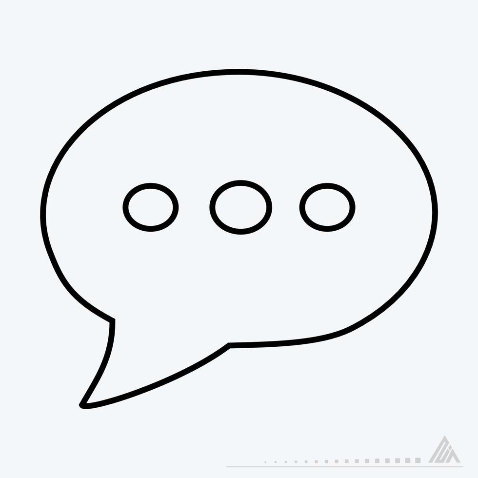 Icon Vector of Message Bubble with dots - Line Style