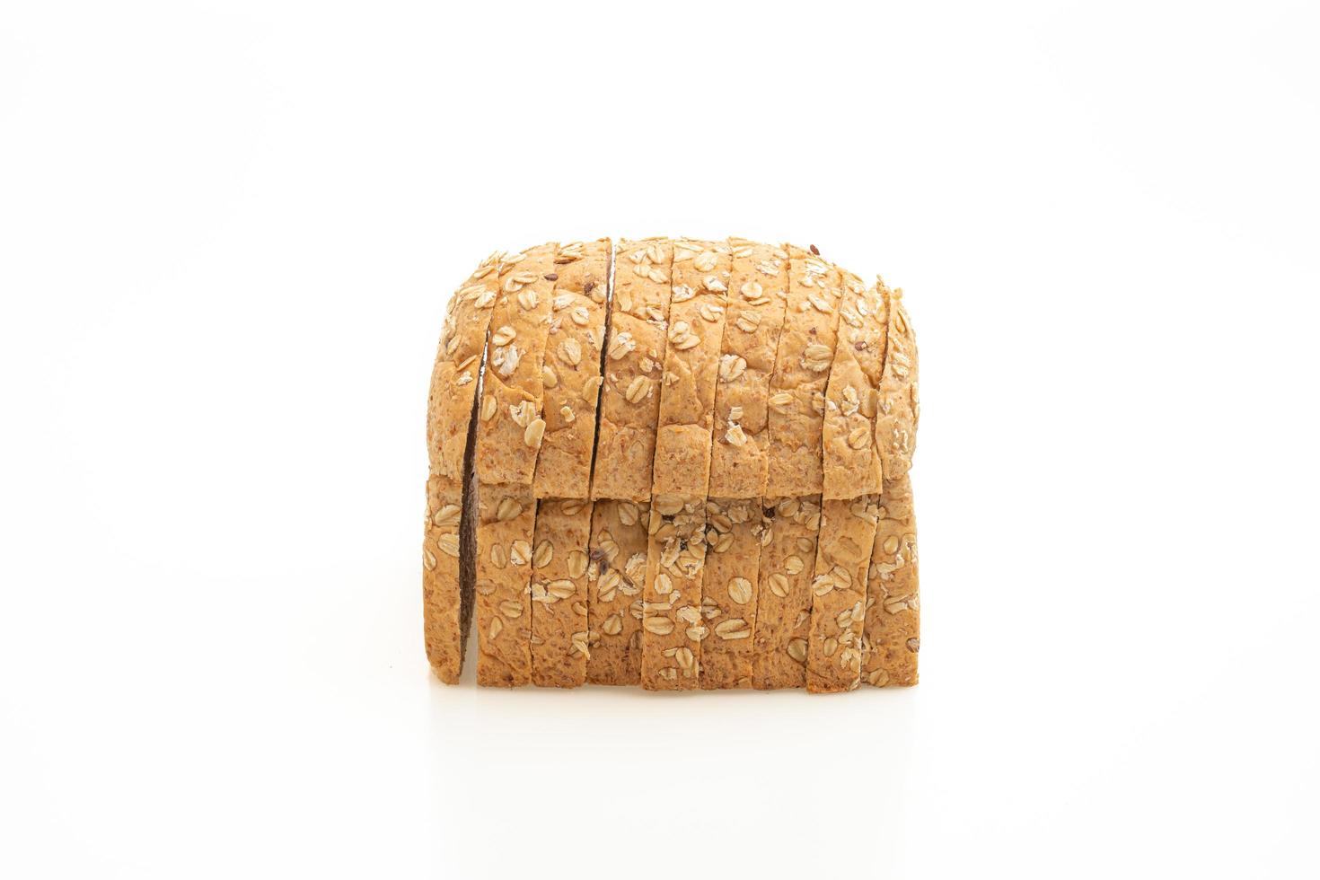 Sliced wholegrain bread isolated on white background photo