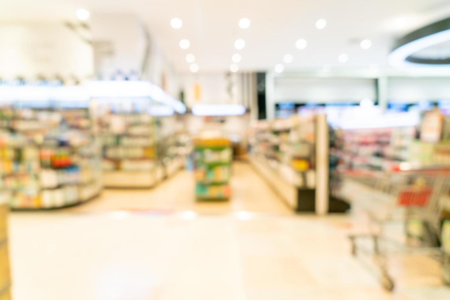 Abstract blur and defocused supermarket for background photo