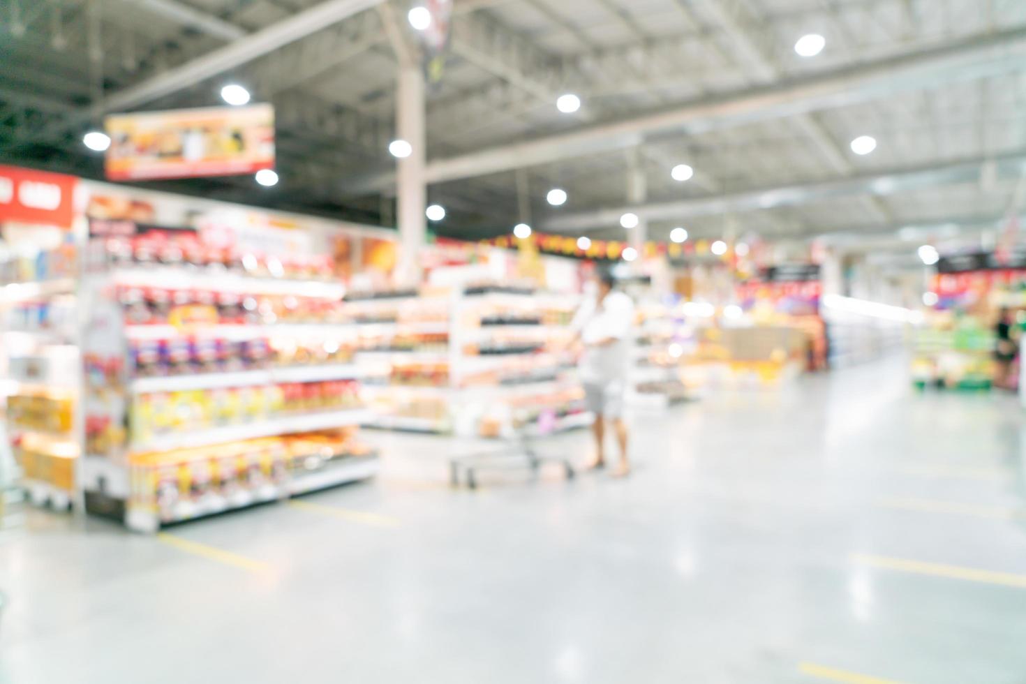 Abstract blur and defocused supermarket for background photo