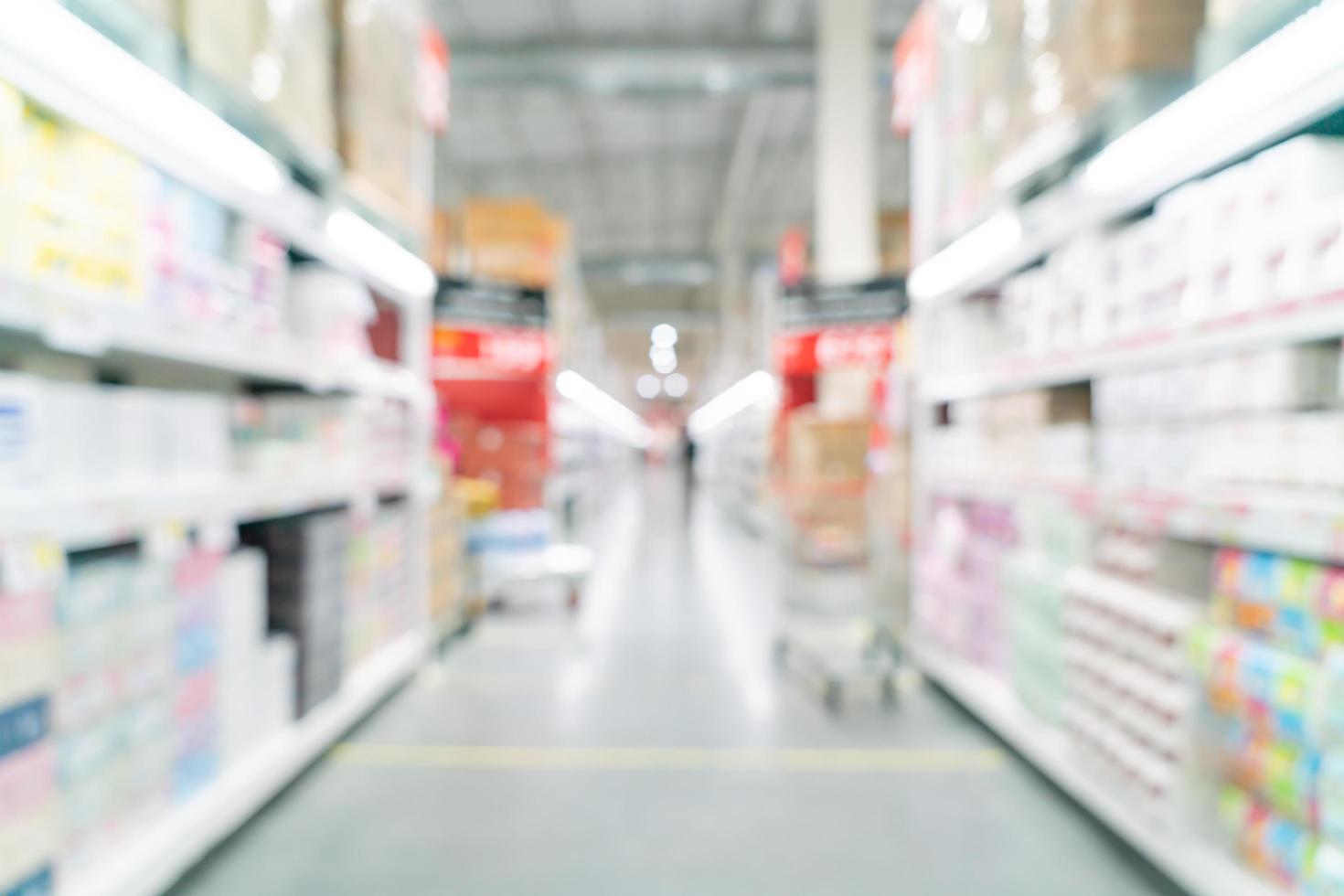 Abstract blur and defocused supermarket for background photo