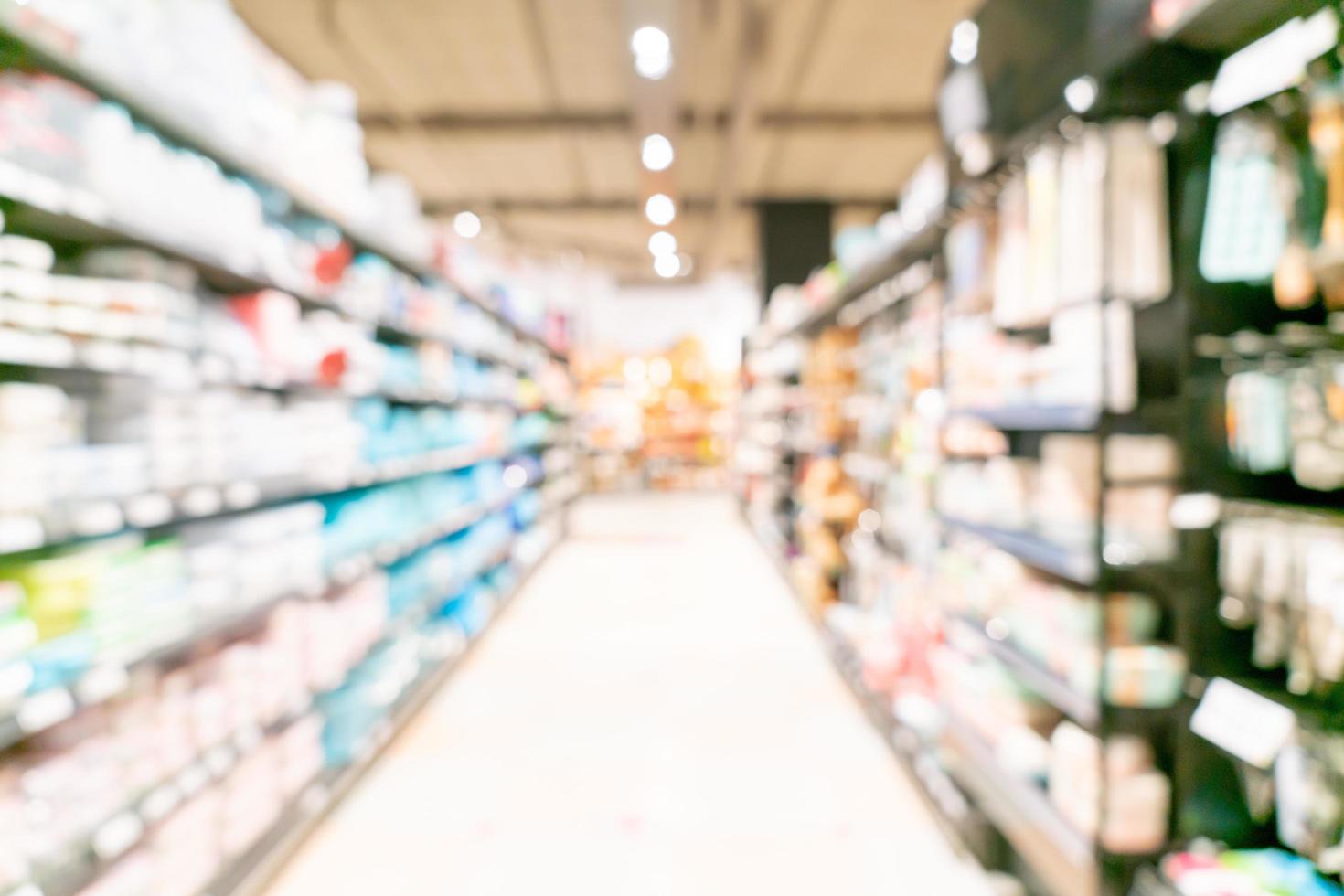 Abstract blur and defocused supermarket for background photo