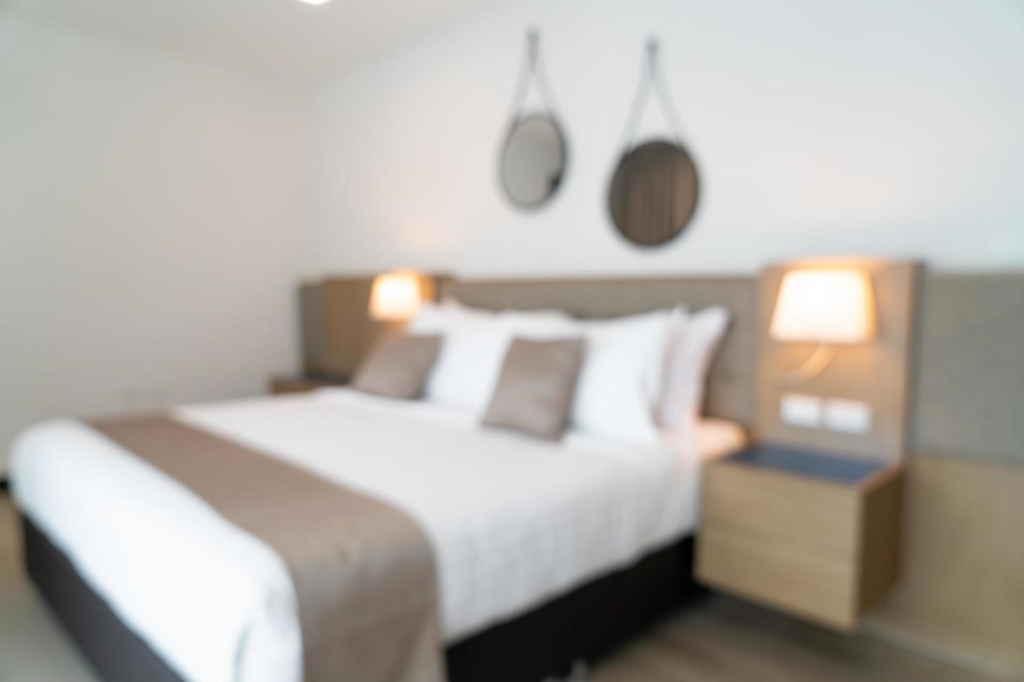 Abstract blur beautiful luxury hotel bedroom photo
