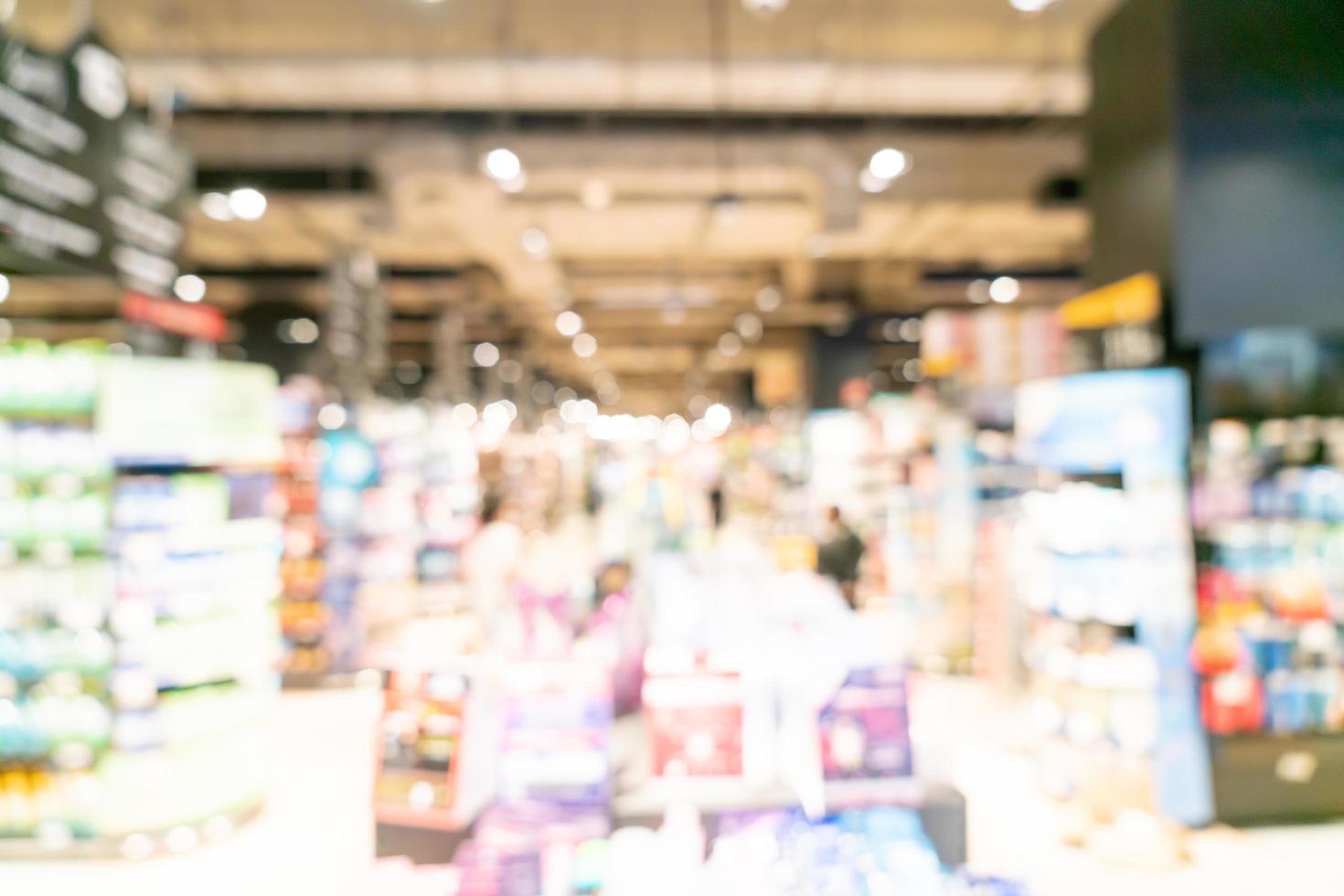 Abstract blur and defocused supermarket for background photo