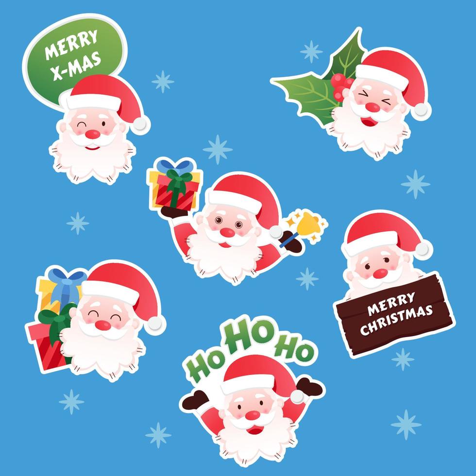 Santa Claus Sticker Collection vector