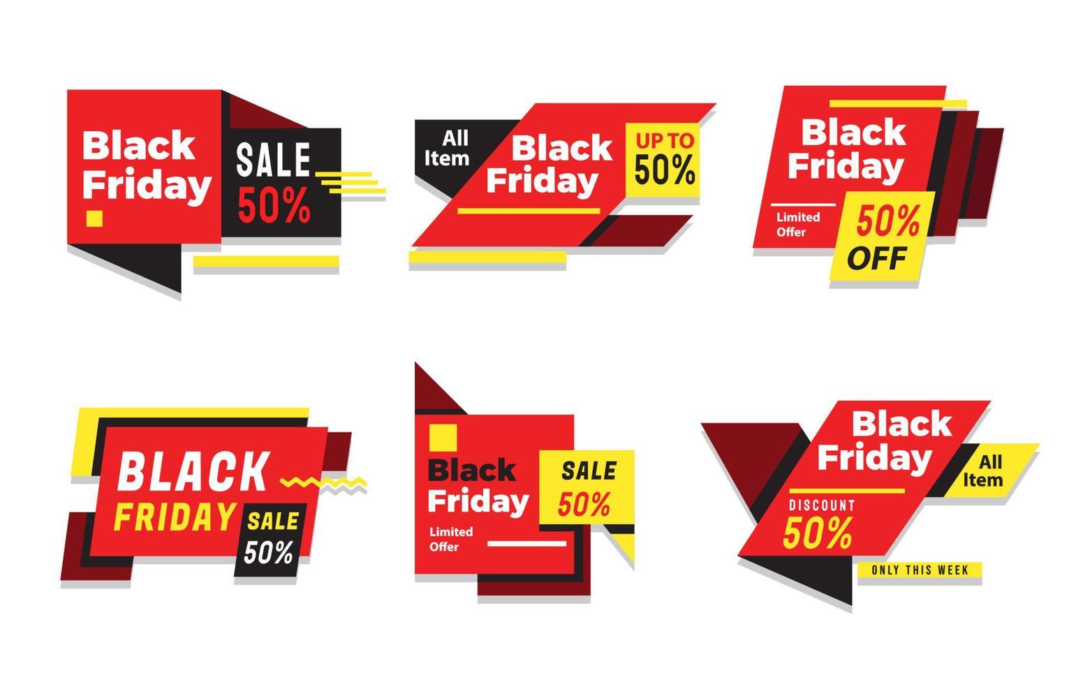 Black Friday Discount Badge Set vector