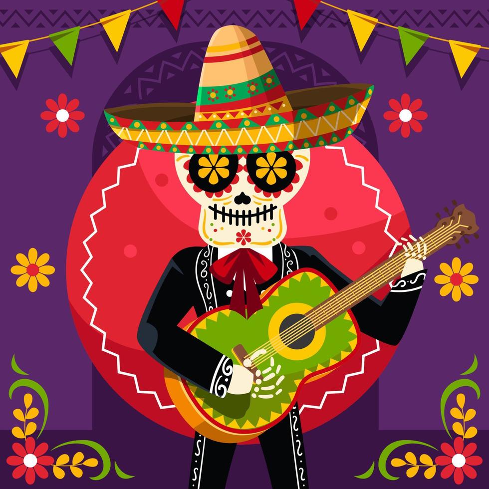 Celebrating Dia De Los Muertos Festival vector