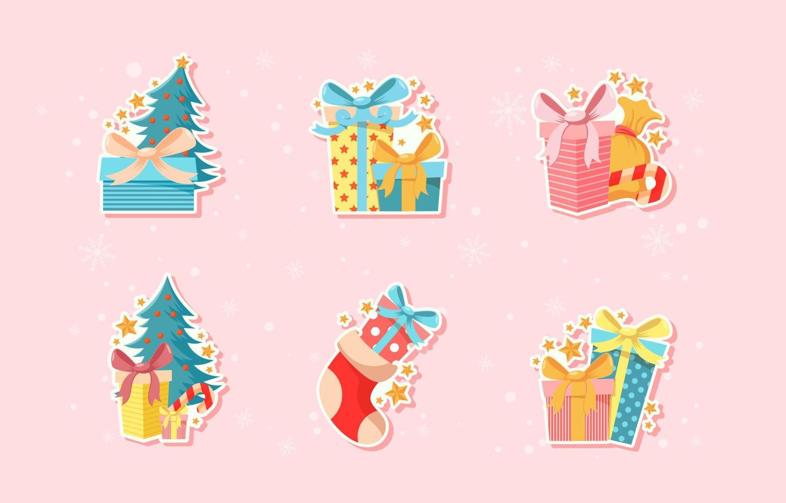 Christmas Gift Stickers vector