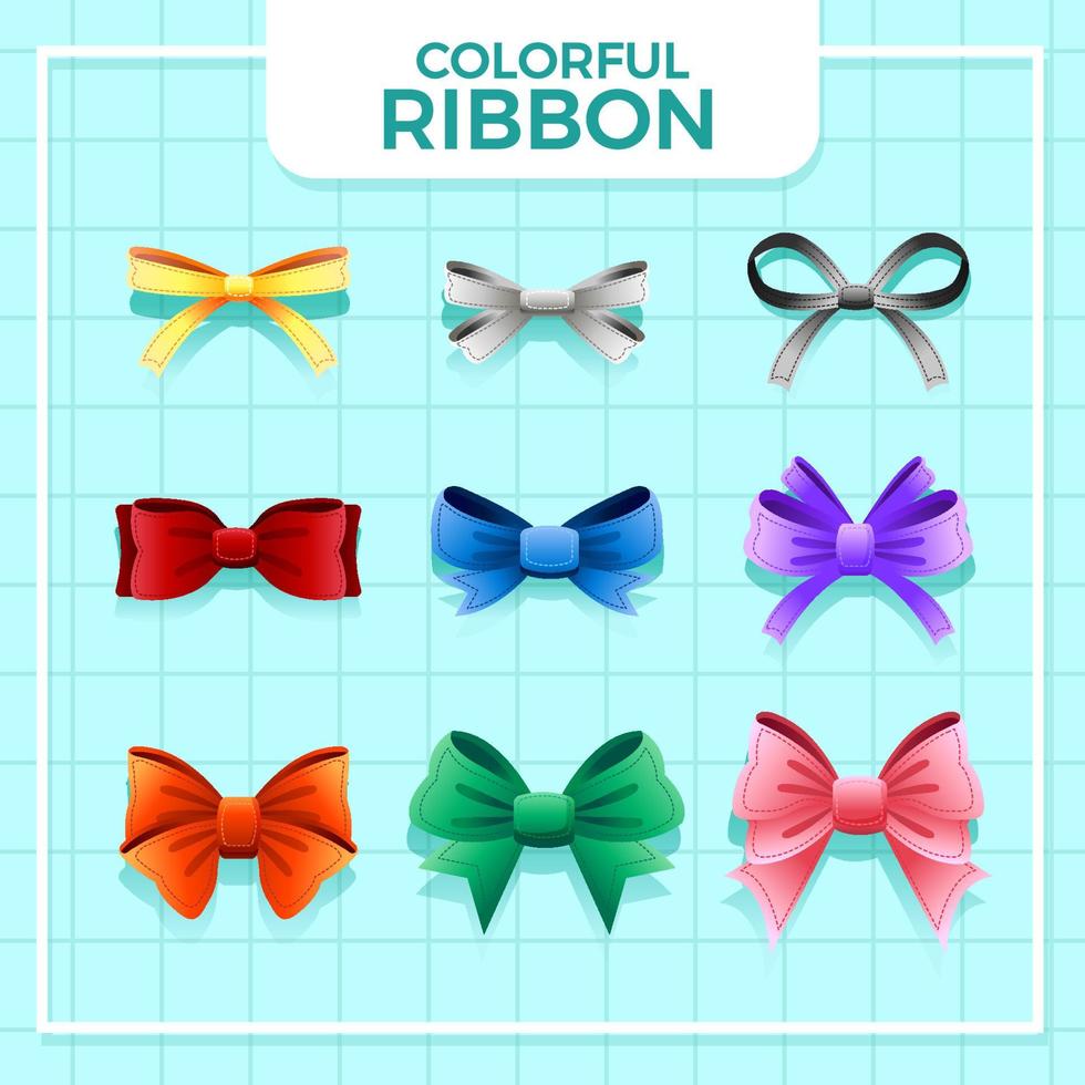 Colorful Cute Ribbon Collection vector