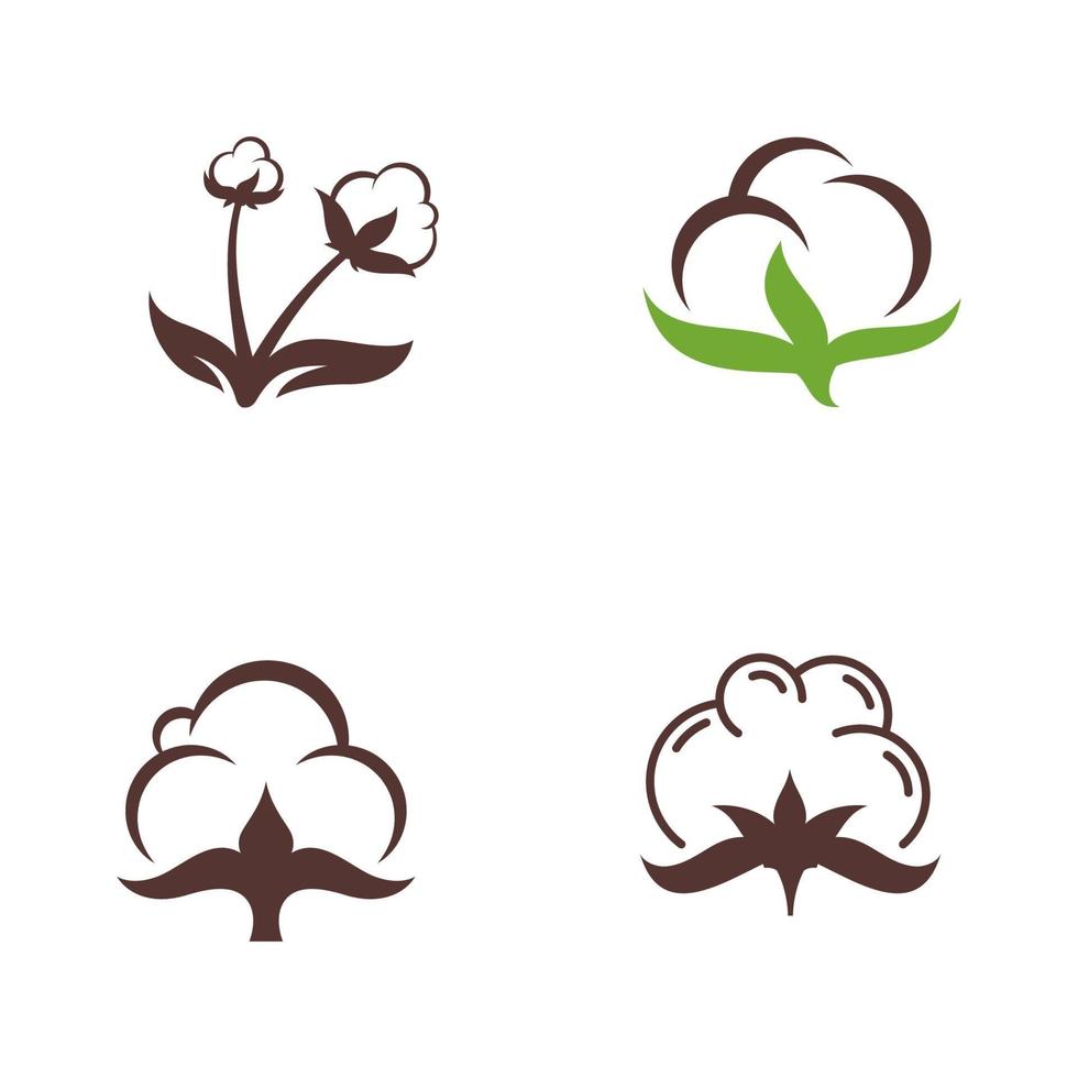 Cotton flower vector icon template