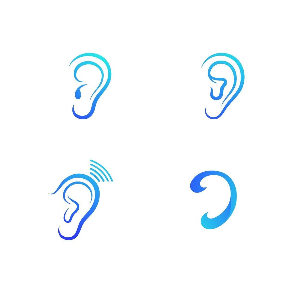 vector de plantilla de ilustración de icono de audición