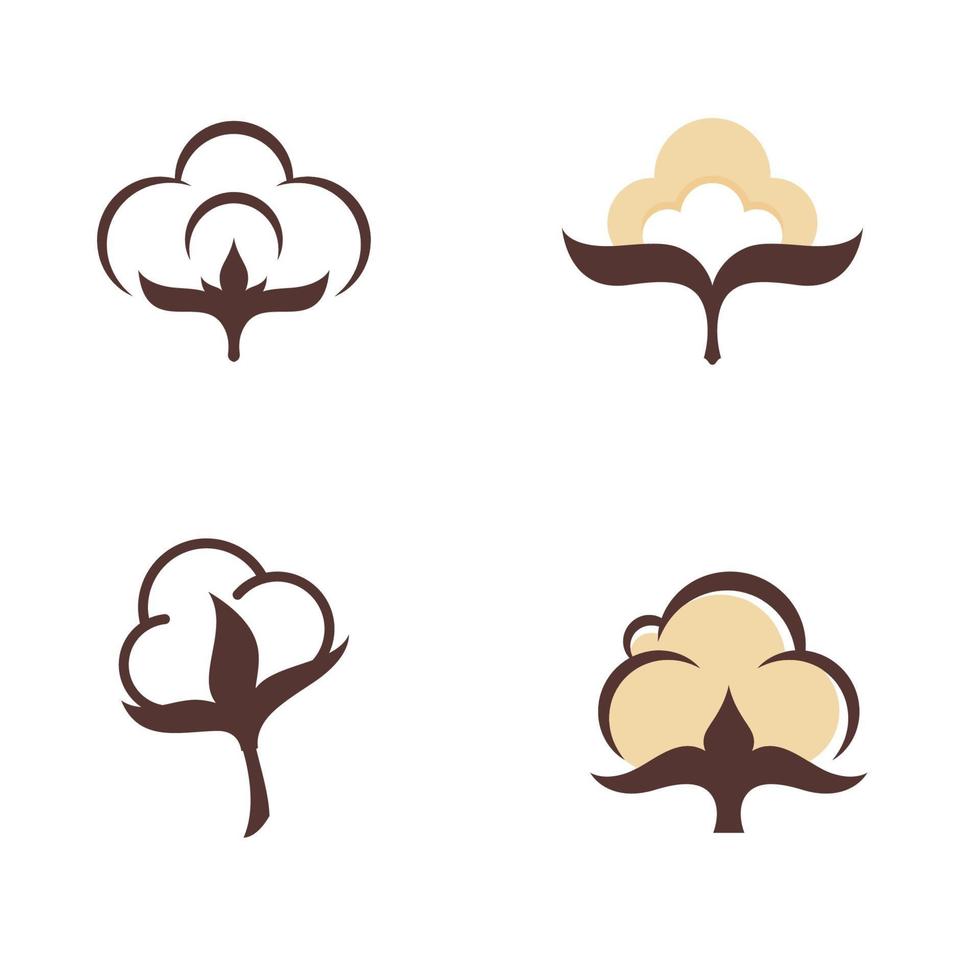 Cotton flower vector icon template