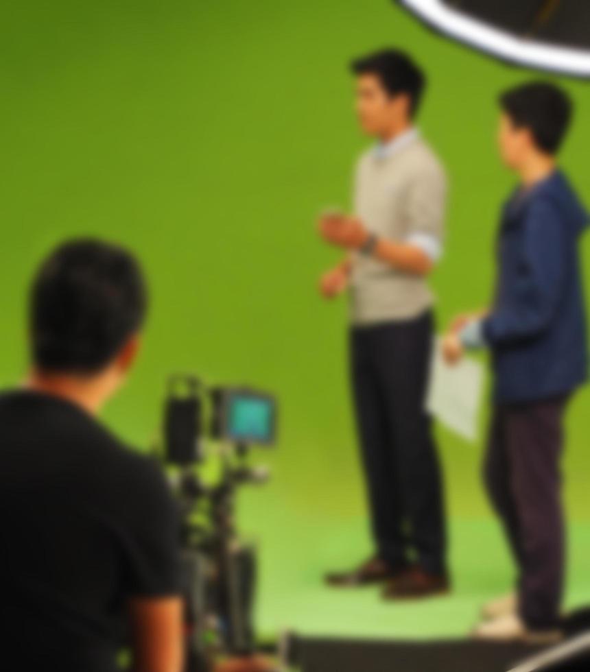 Blurry images of making TV commercial movie video photo