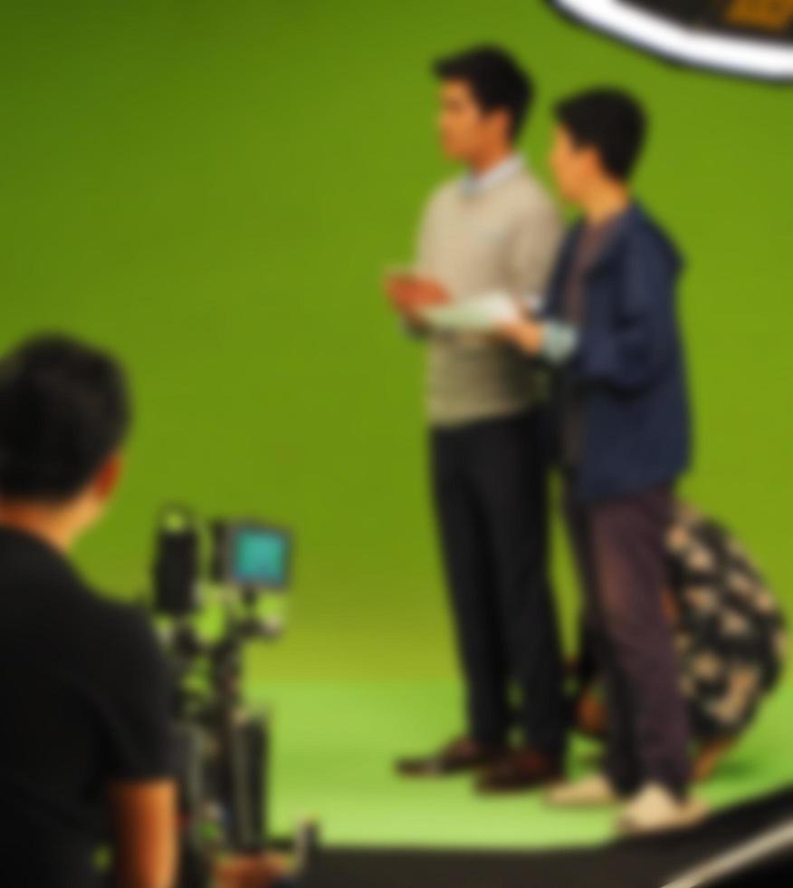 Blurry images of making TV commercial movie video photo