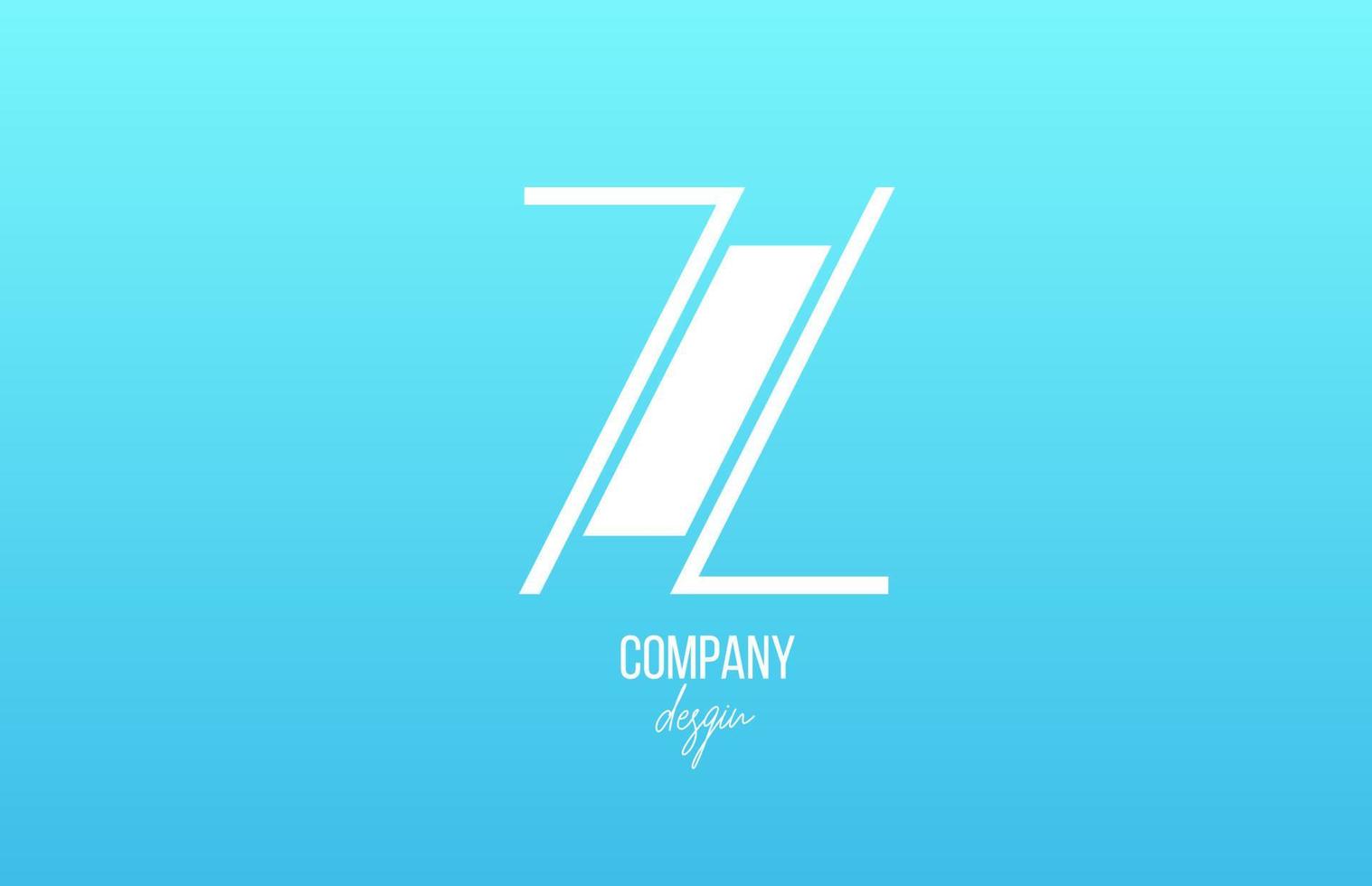 blue white Z alphabet letter logo icon with line design for business and company vector