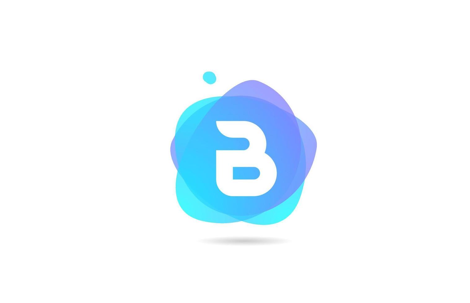 Logotipo de la letra del alfabeto b rosa azul para negocios y empresa con diseño degradado. Plantilla de color pastel para identidad corporativa. vector