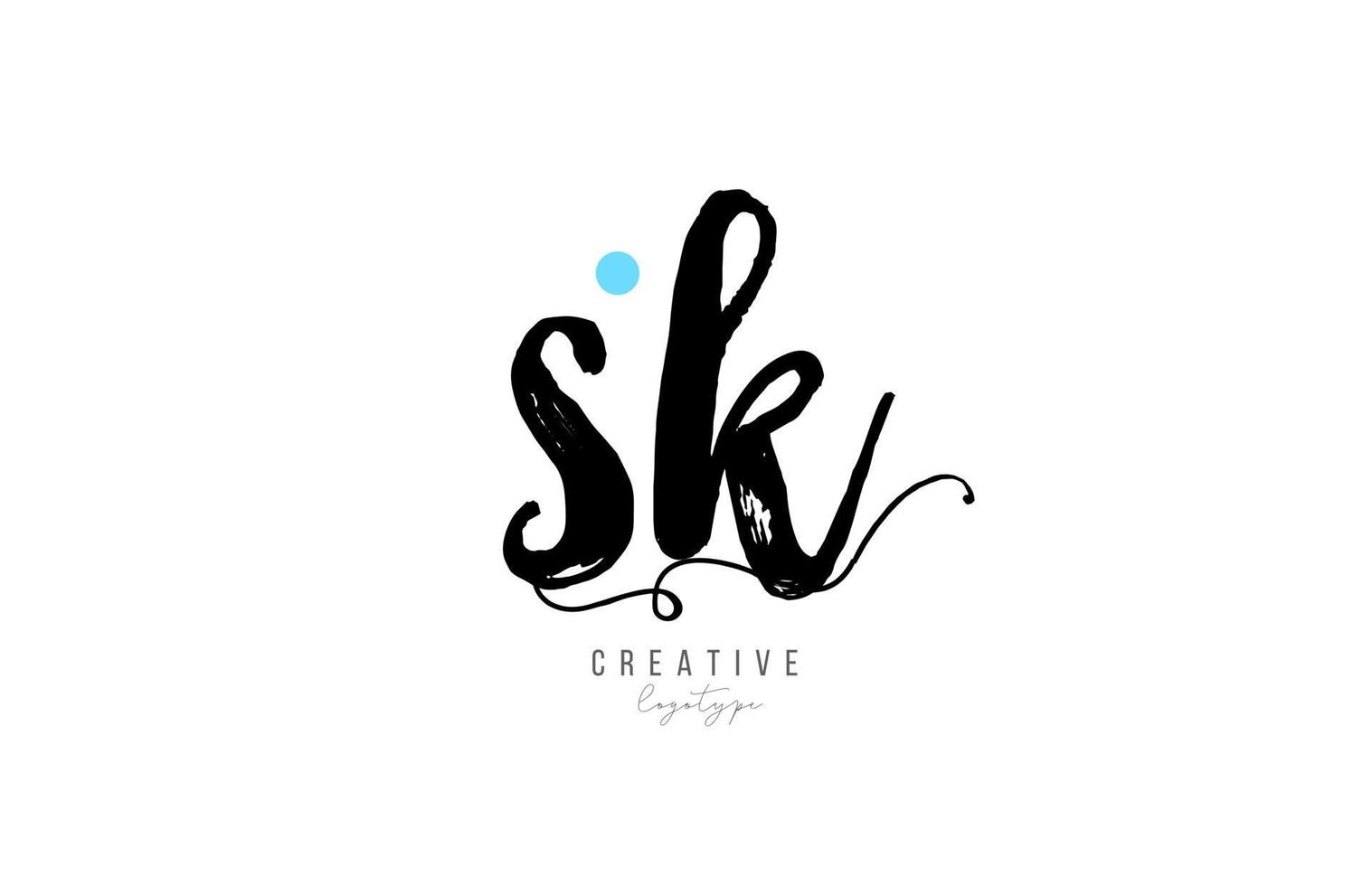 sk s k vintage letter alphabet combination logo icon handwritten design for company business vector