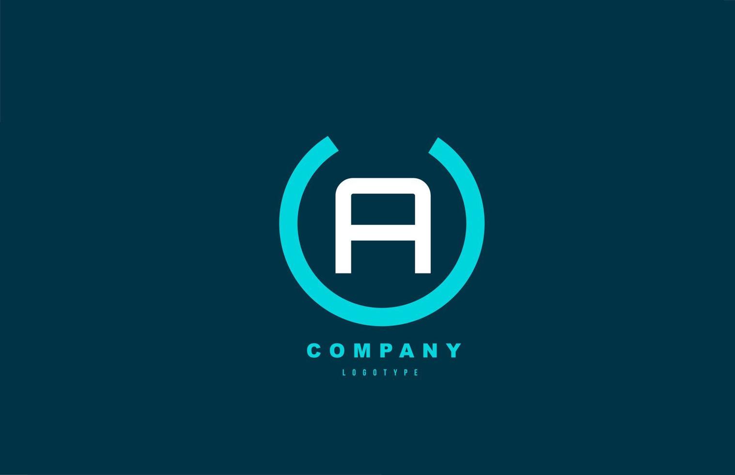 Un diseño de icono de alfabeto de logotipo de letra blanca y azul para empresa y negocio vector